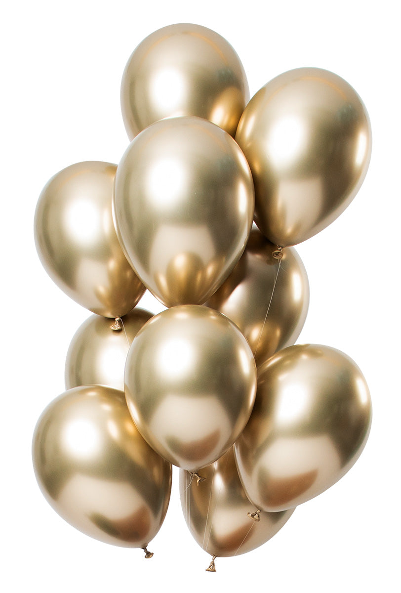 10 Latex Balloon Bouquet with Gold Weight