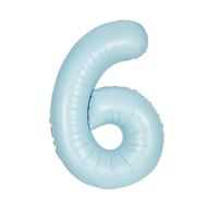 34 Inch Baby Blue Number 6 Supershape Balloon