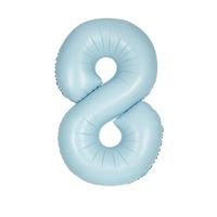 34 Inch Baby Blue Number 8 Supershape Balloon