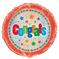 Congrats Foil Prism Balloon 18 inch
