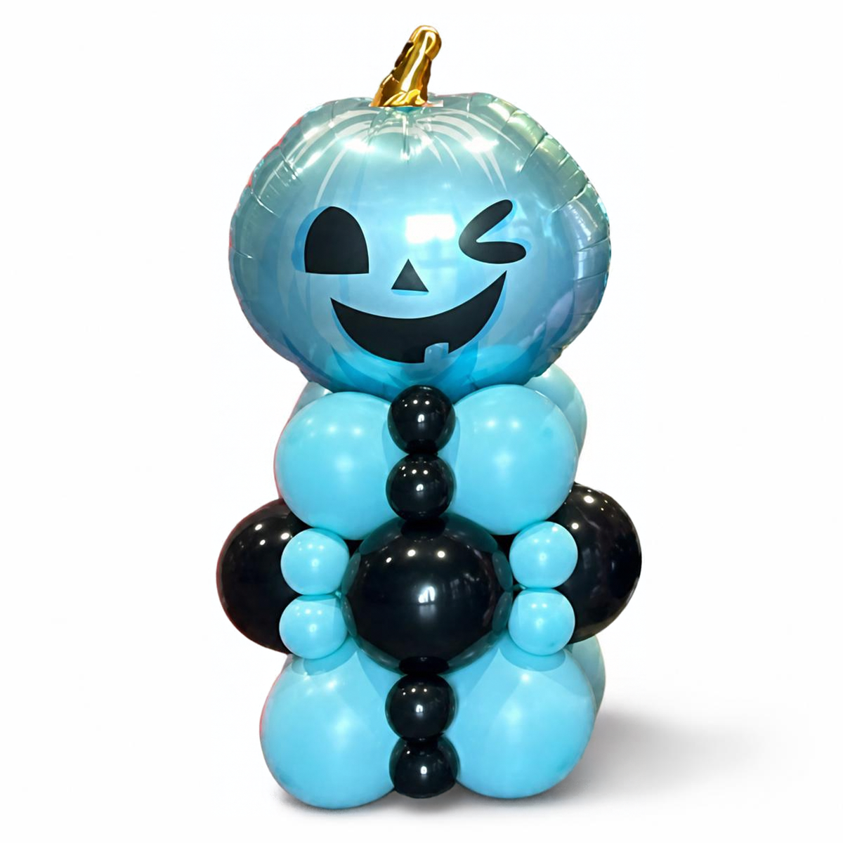 Blue Pumpkin Halloween Balloon Stack