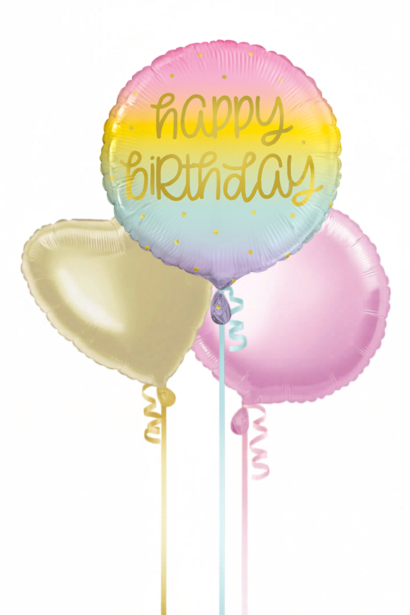 Pastel Ombré Happy Birthday Balloon Bouquet