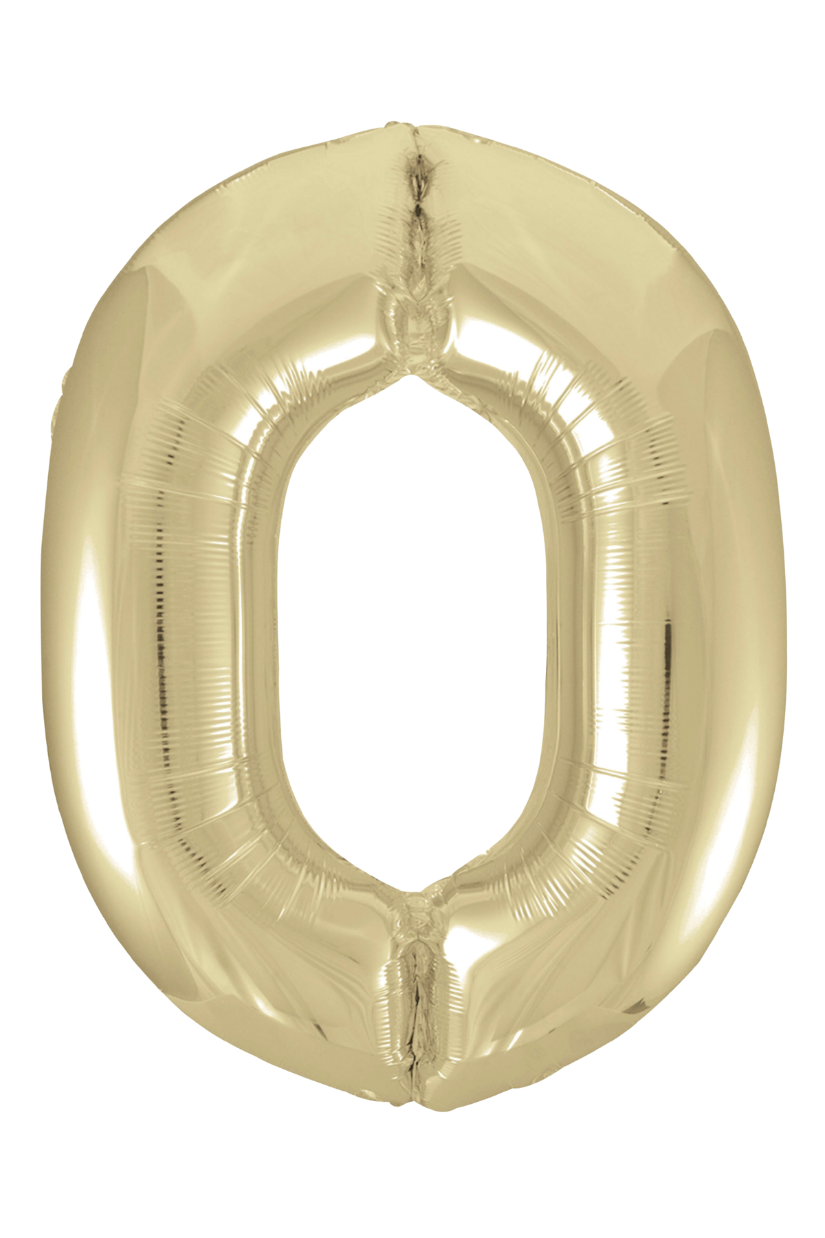 Gold number 0 balloon on a white background