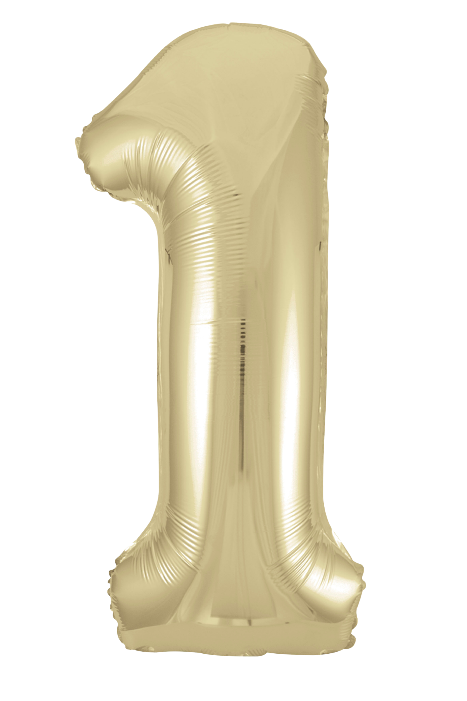 Gold number 1 balloon on a white background