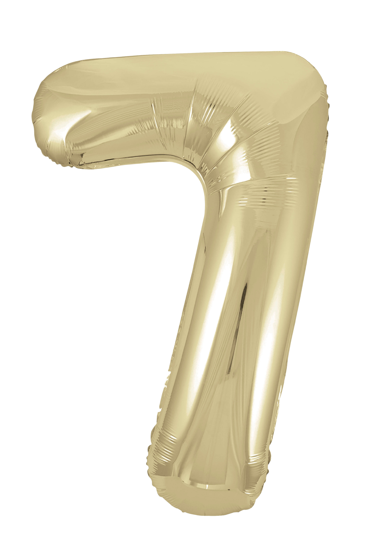Gold number 7 balloon on a white background