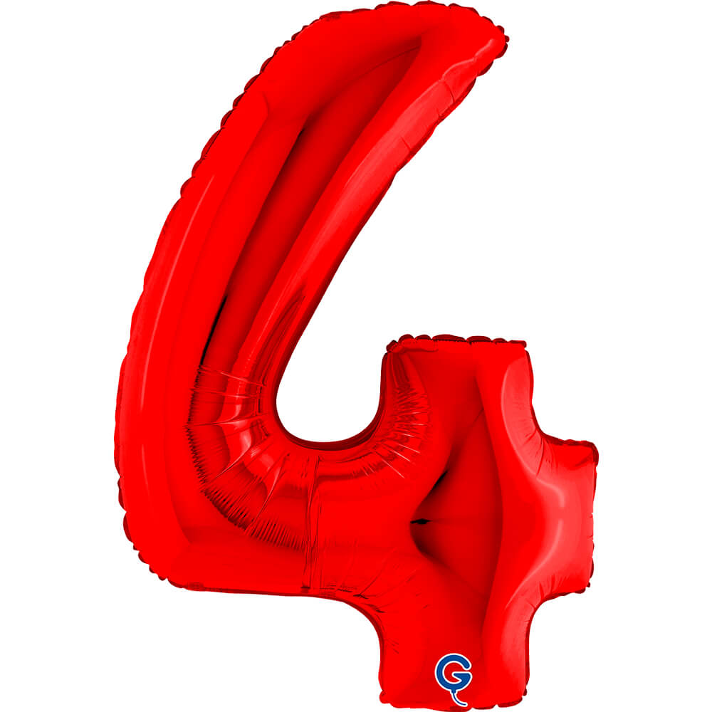 40 Inch Red Number 4 Supershape Balloon
