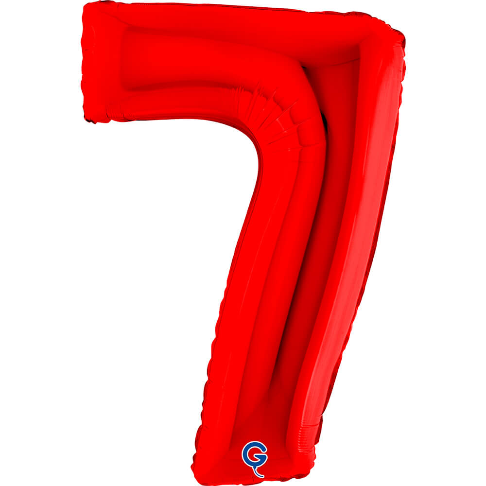 40 Inch Red Number 7 Supershape Balloon