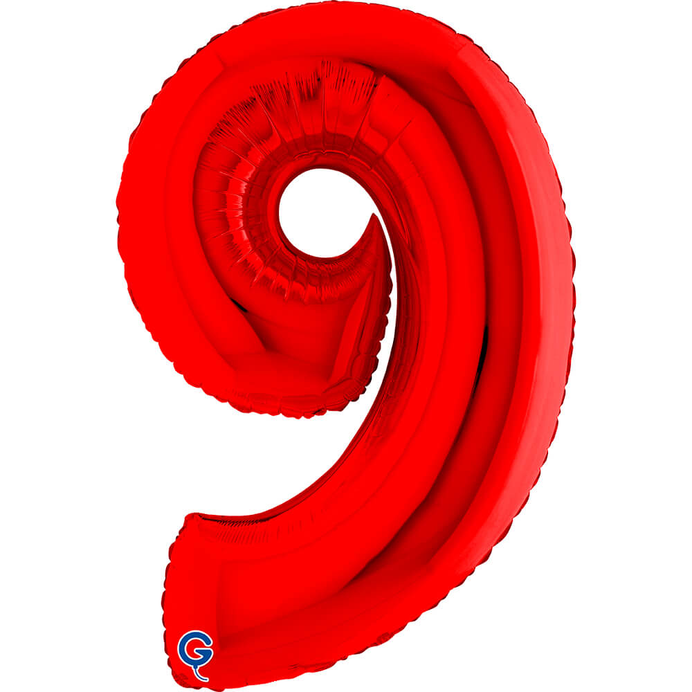 40 Inch Red Number 9 Supershape Balloon