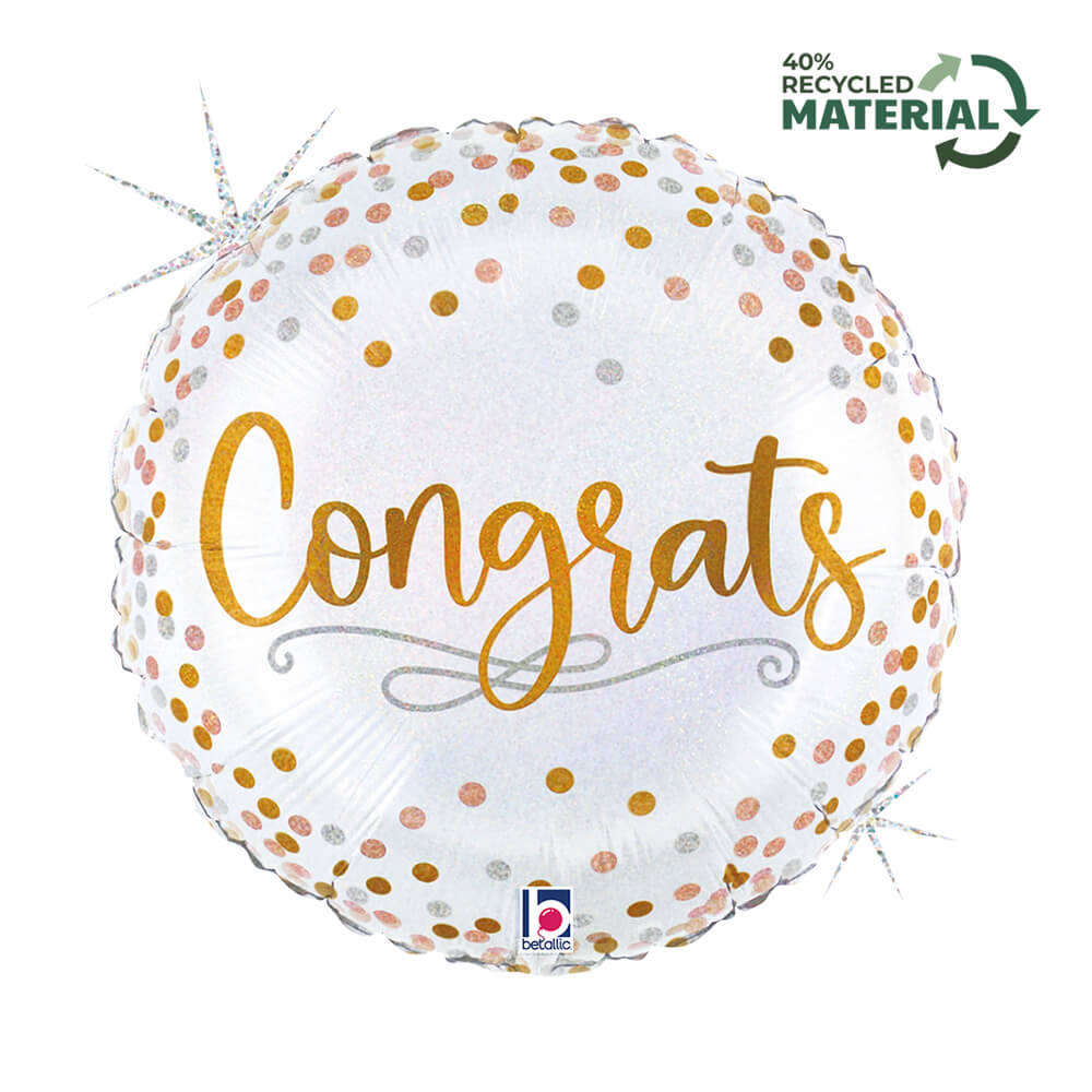 Congrats Confetti Foil Balloon 18 inch