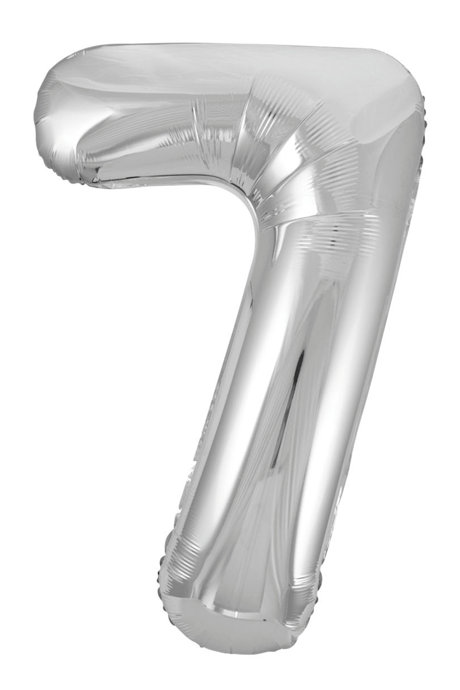 Silver number 7 balloon on a white background