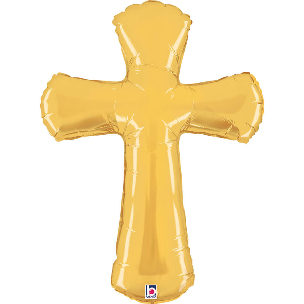 Gold Cross Supershape Balloon