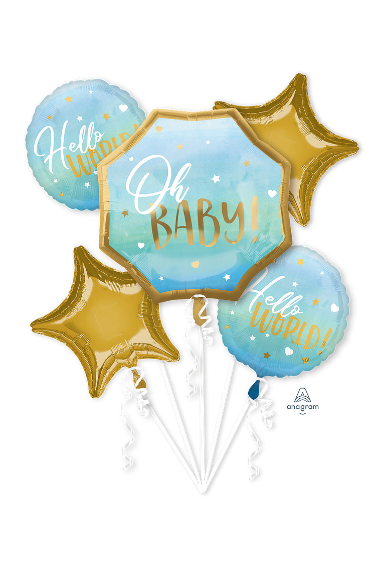Baby Boy 5 Balloon bouquet