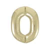 34" Gold Number 0 - Foil Balloon