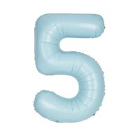 34 Inch Baby Blue Number 5 Supershape Balloon
