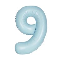 34 Inch Baby Blue Number 9 Supershape Balloon