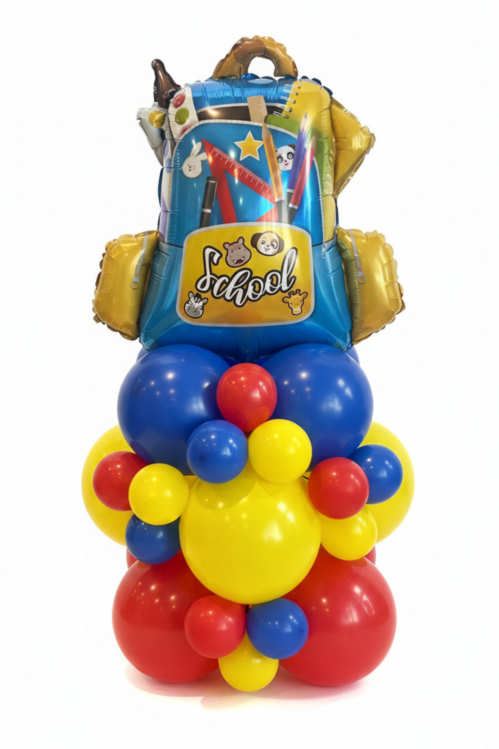 Back to School Backpack Balloon Tower