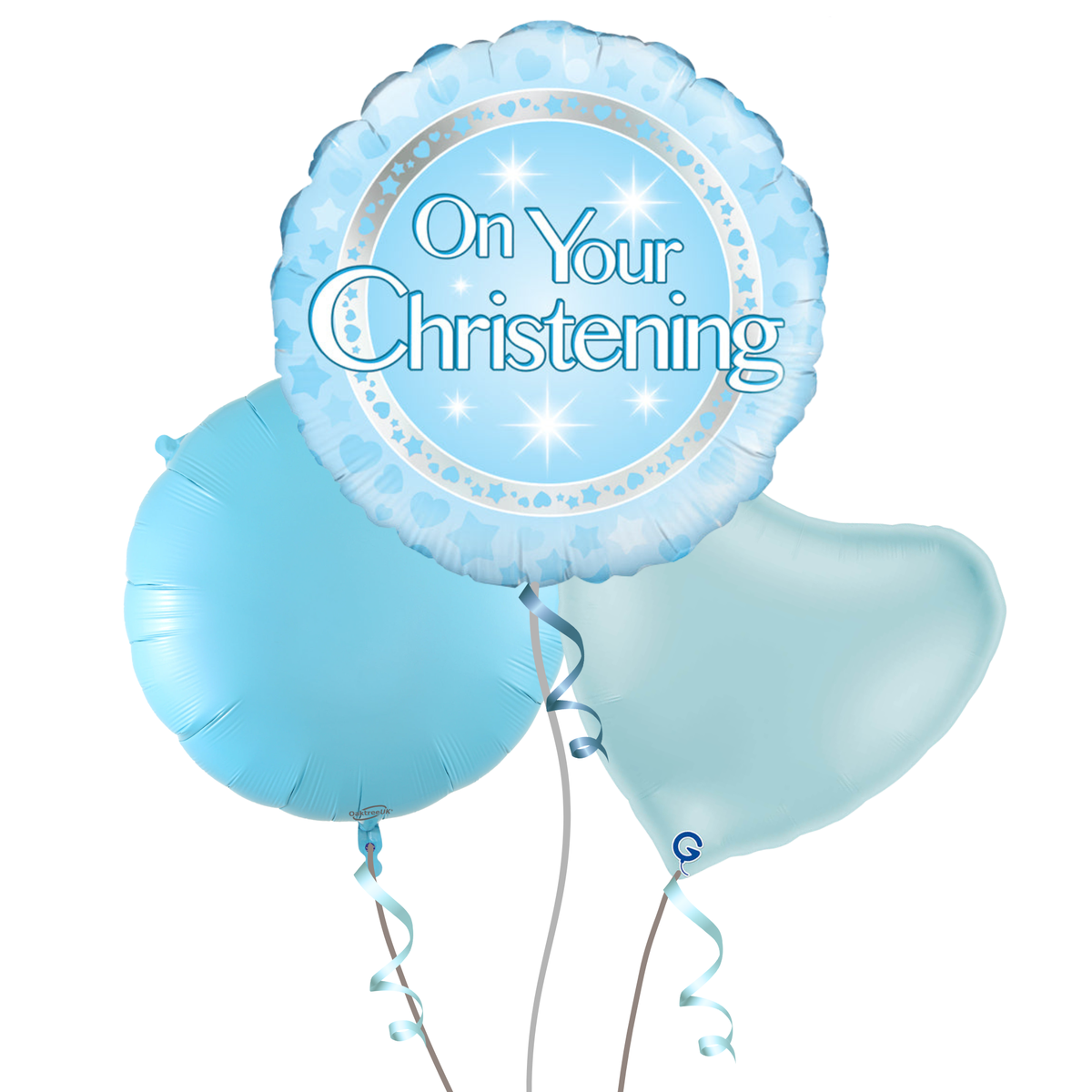 Boy Christening Balloon Trio Bouquet