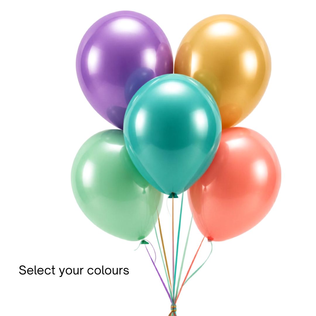 5 Latex Balloon Bouquet with Gold Weight