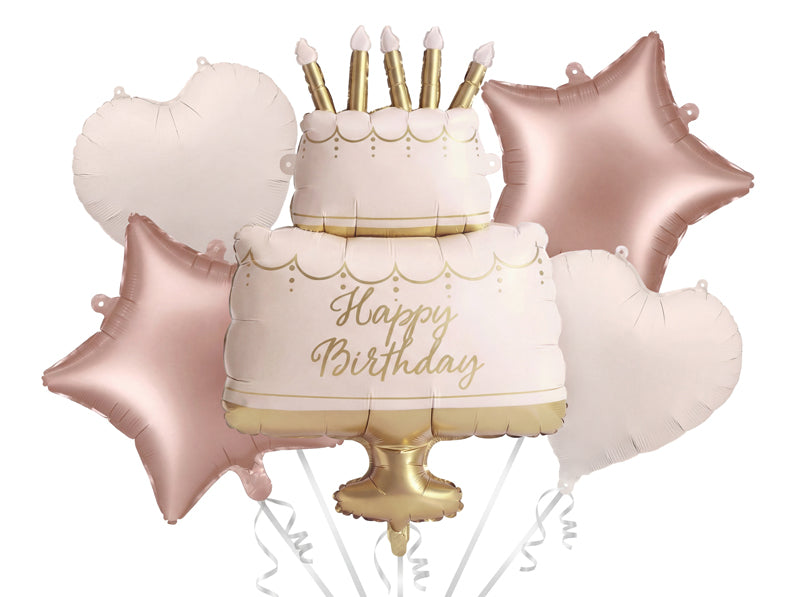 Pastel Birthday Cake Balloon Bouquet