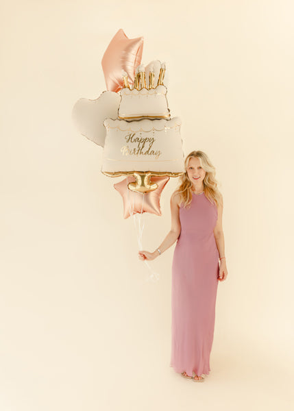 Pastel Birthday Cake Balloon Bouquet