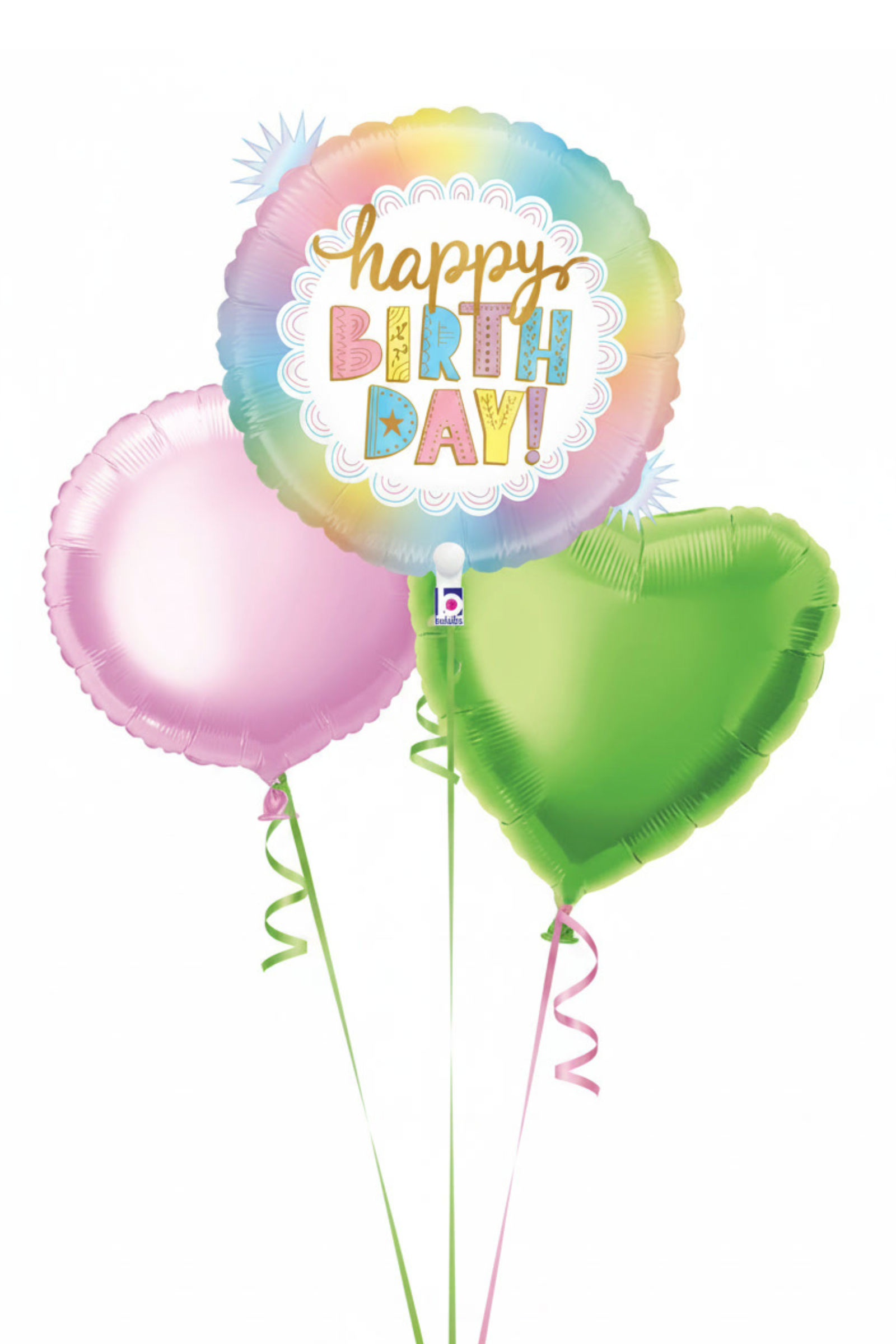 Happy Birthday Pastel Foil Balloon Bouquet