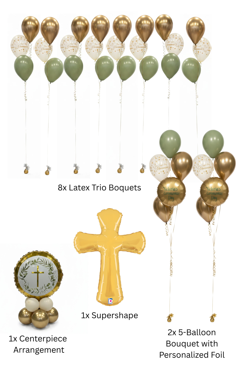 Supreme First Communion Custom Balloon Package