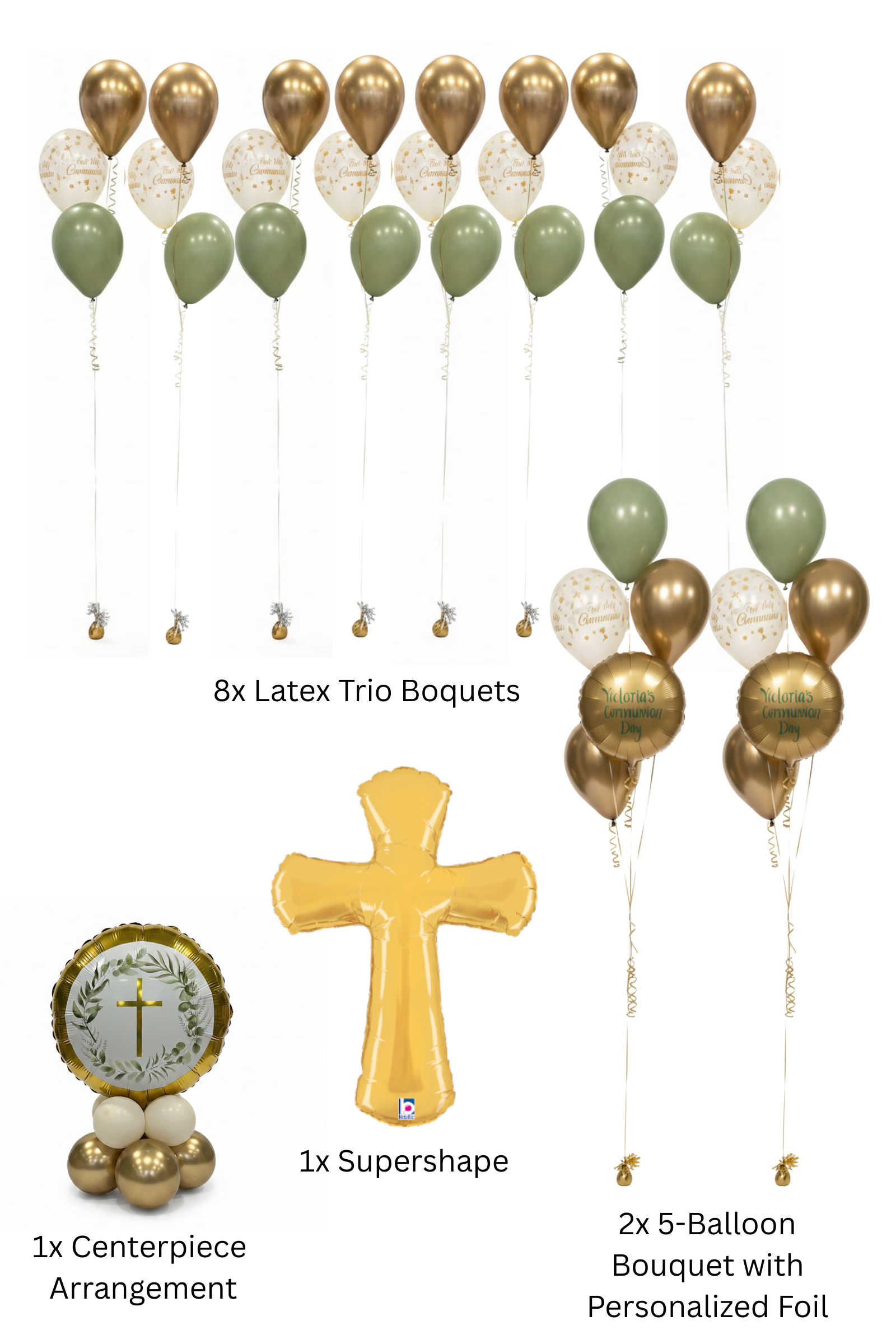 Supreme First Communion Custom Balloon Package