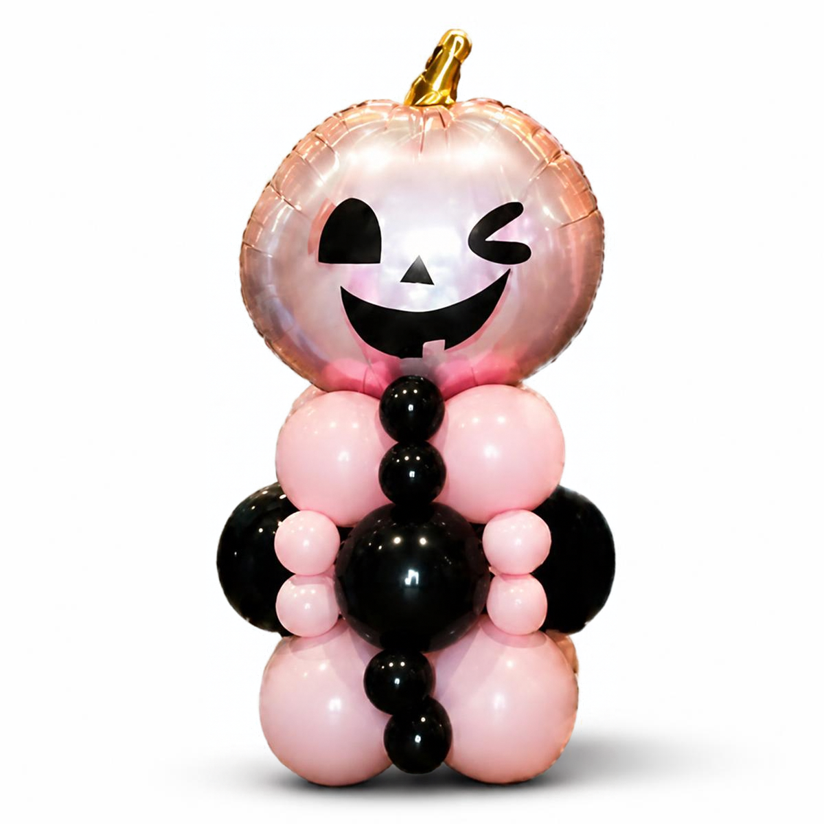 Pink Pumpkin Halloween Balloon Stack