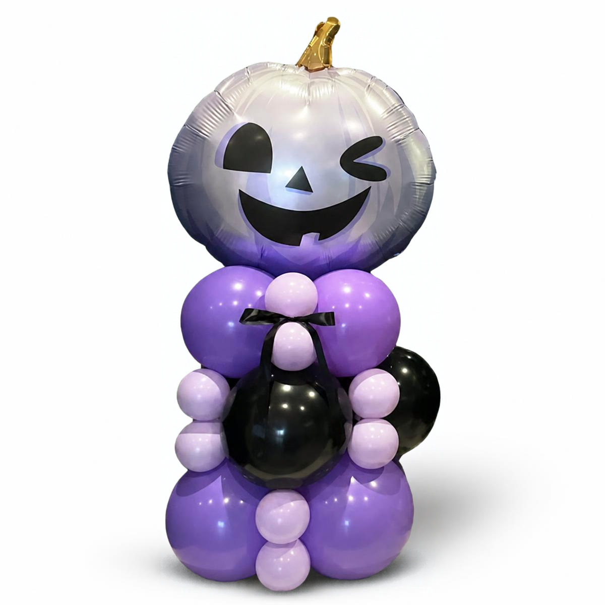 Lilac Halloween Pumpkin Balloon Stack