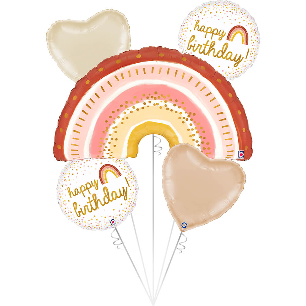 Boho Rainbow 5 Balloon bouquet