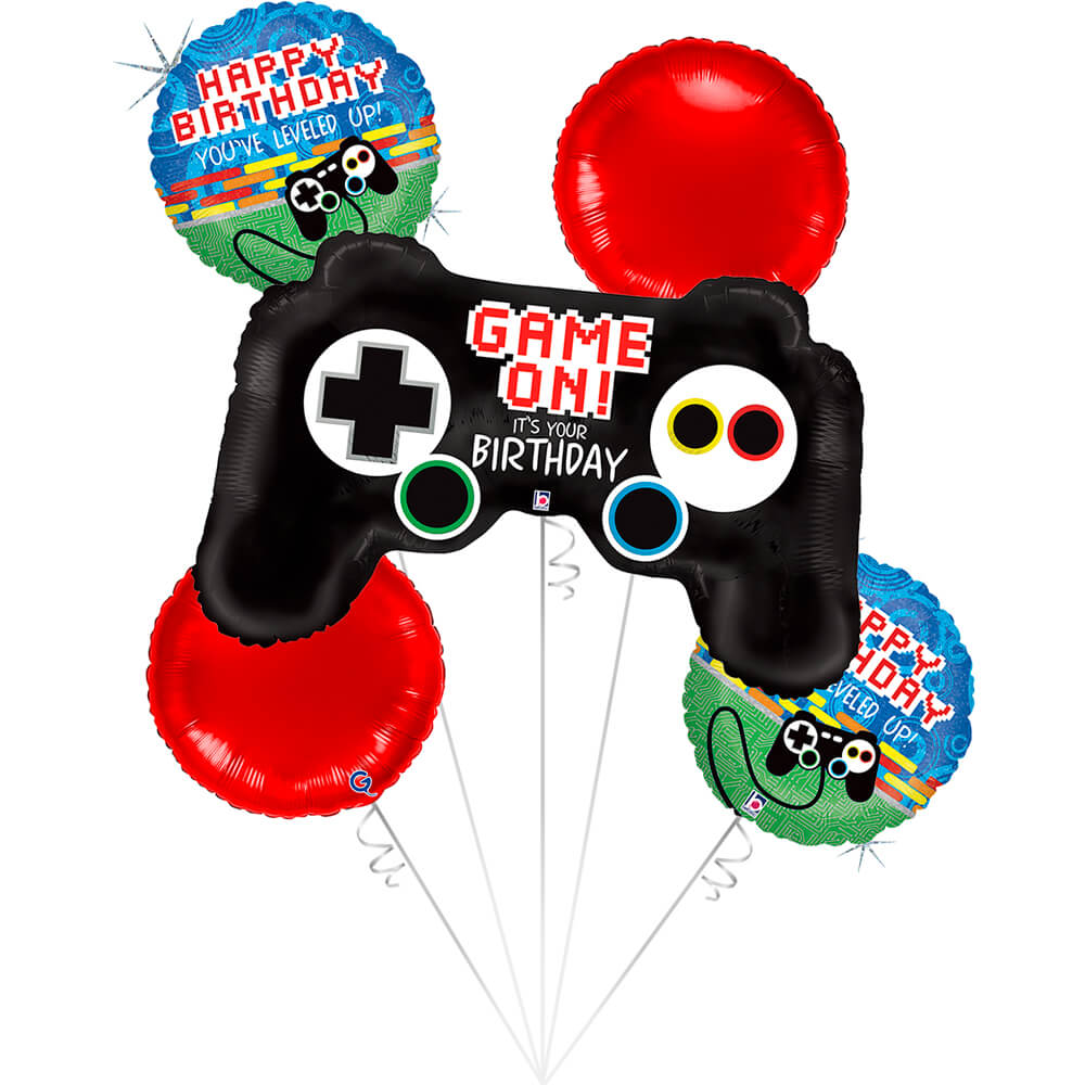 Gamer Birthday Foil Balloon Bouquet