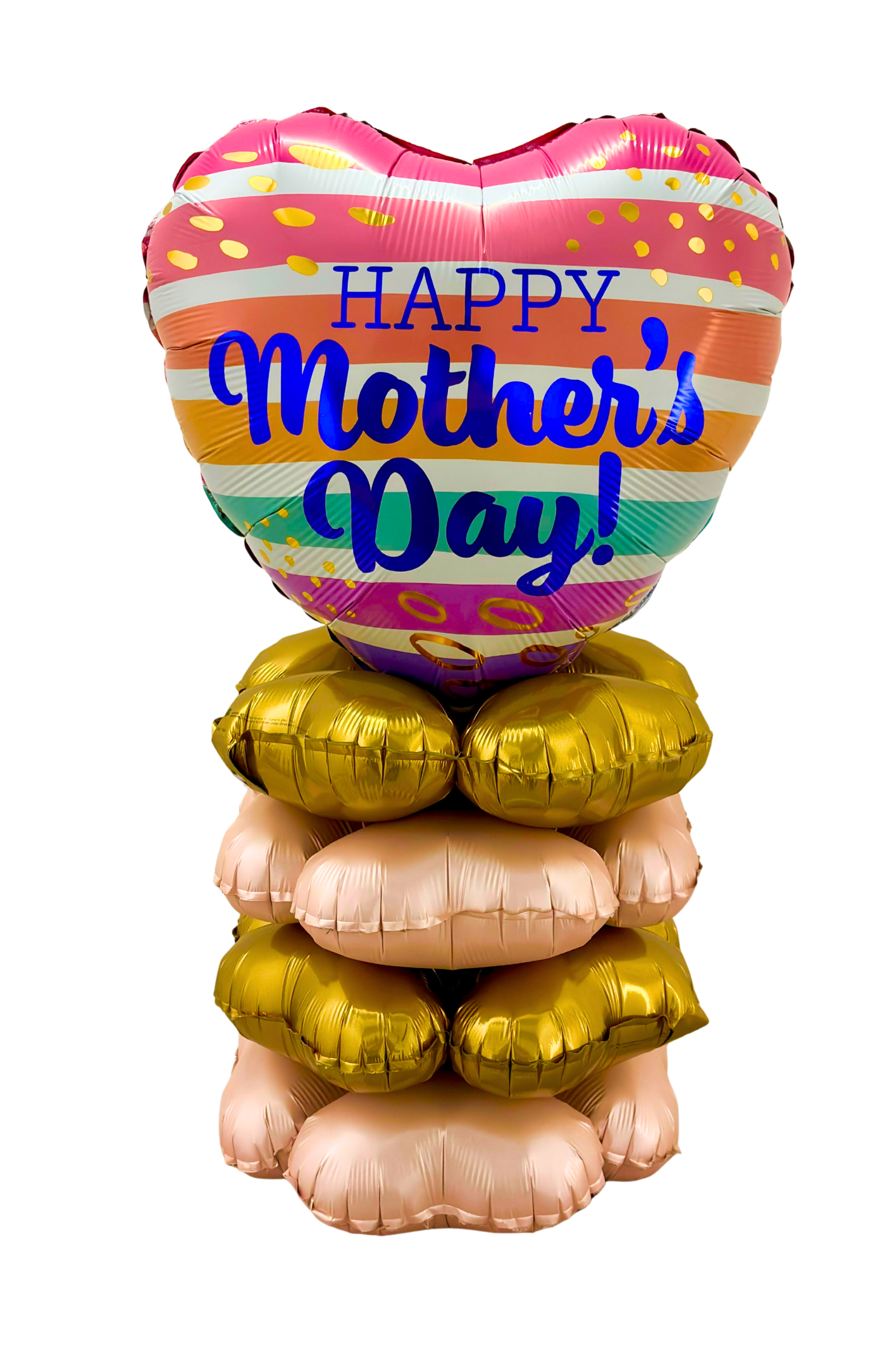 Stripes Mother’s Day Heart Balloon Tower