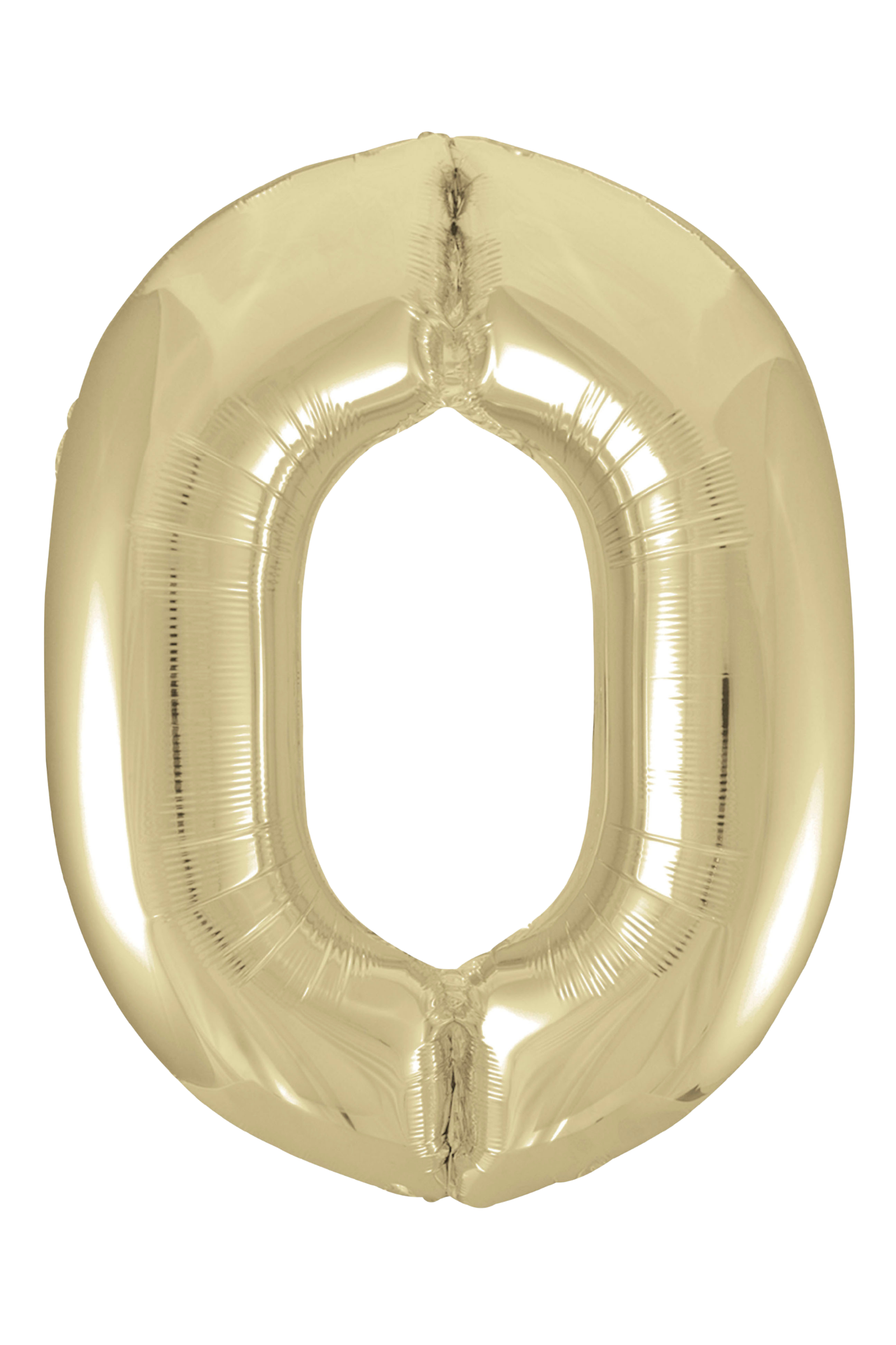 Gold number 0 balloon on a white background