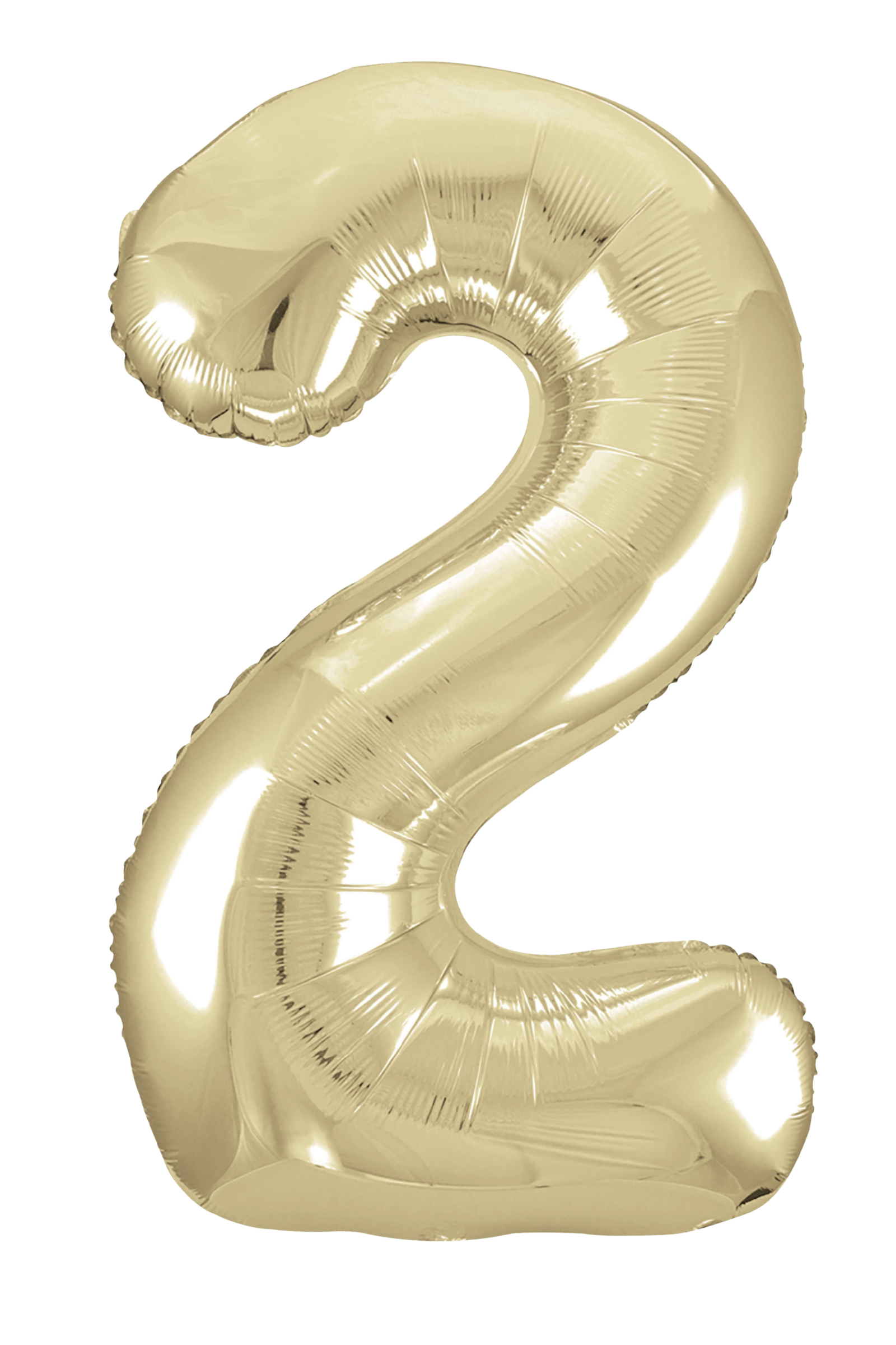 Gold number 2 balloon on a white background
