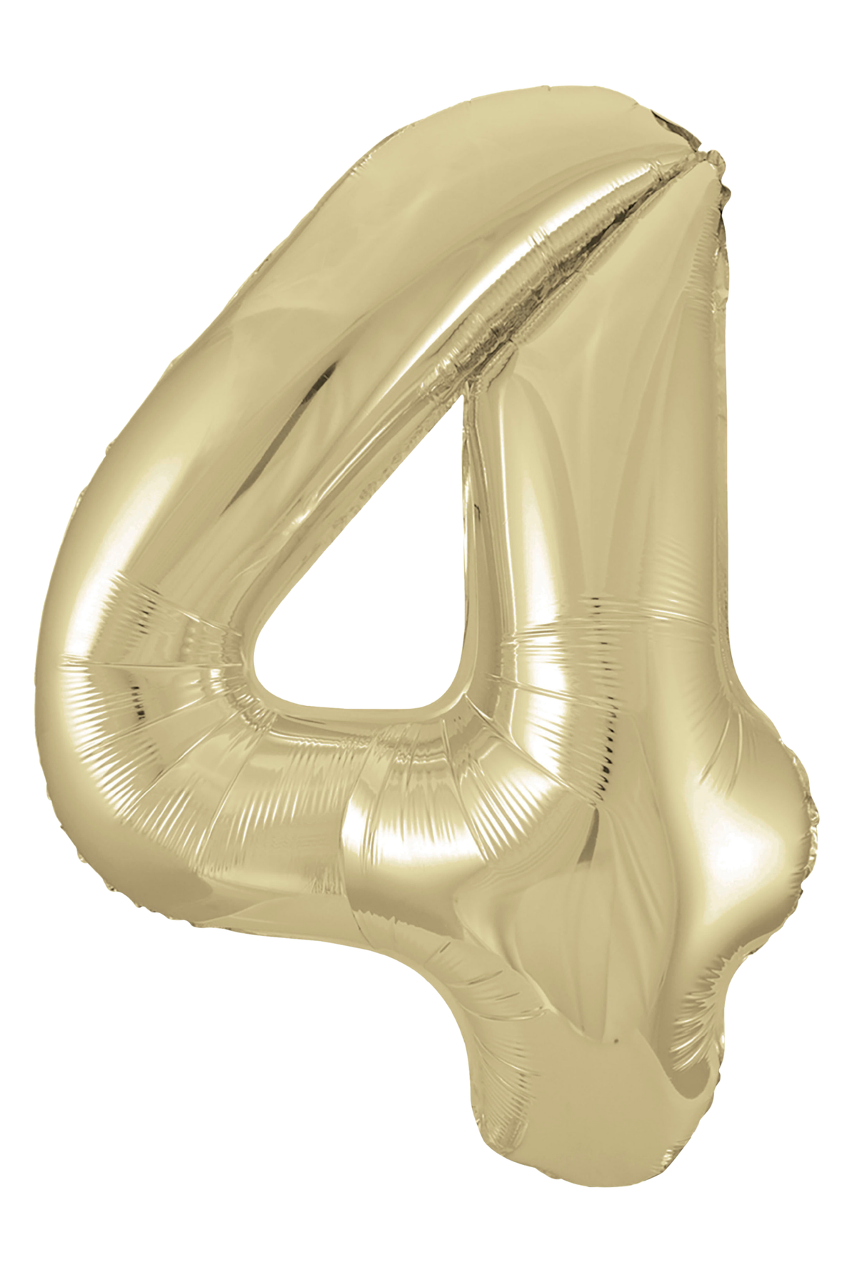 Gold number 4 balloon on a white background